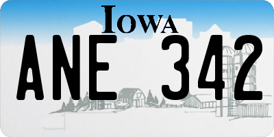 IA license plate ANE342