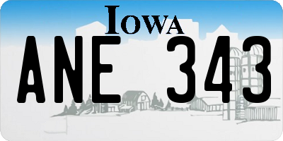 IA license plate ANE343