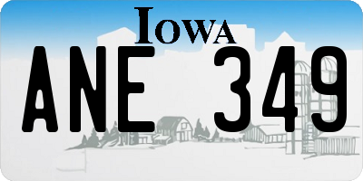 IA license plate ANE349