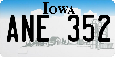 IA license plate ANE352
