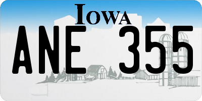 IA license plate ANE355