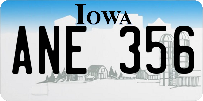 IA license plate ANE356