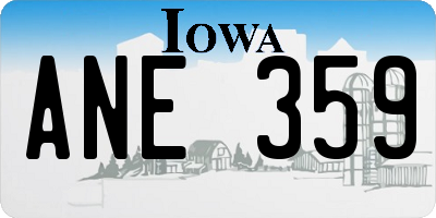 IA license plate ANE359