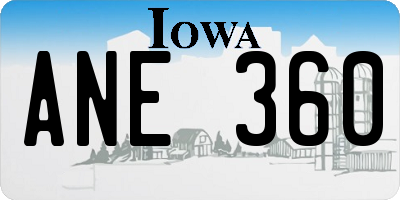IA license plate ANE360