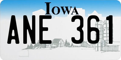 IA license plate ANE361