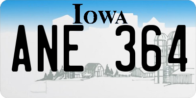 IA license plate ANE364