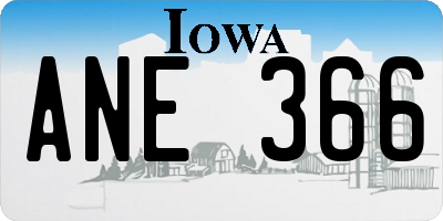 IA license plate ANE366
