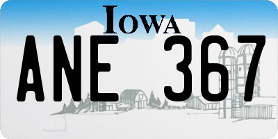 IA license plate ANE367