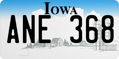 IA license plate ANE368