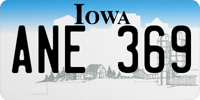 IA license plate ANE369