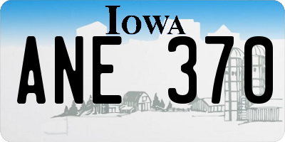IA license plate ANE370