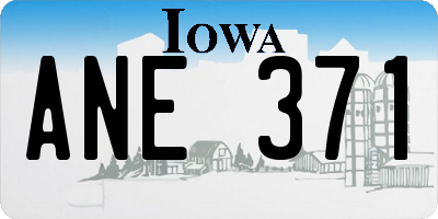 IA license plate ANE371