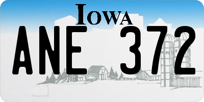 IA license plate ANE372