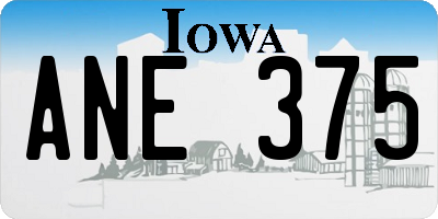 IA license plate ANE375
