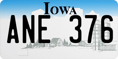 IA license plate ANE376