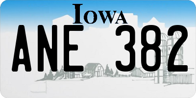 IA license plate ANE382
