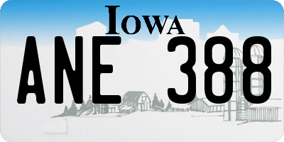 IA license plate ANE388