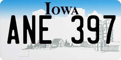 IA license plate ANE397