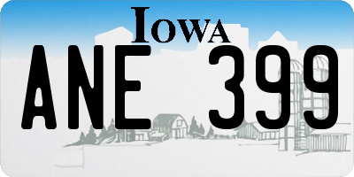 IA license plate ANE399
