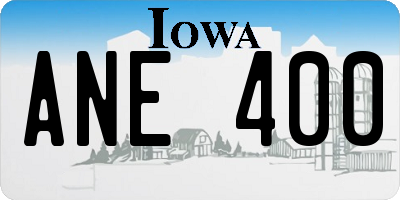 IA license plate ANE400