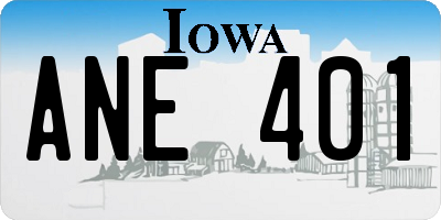 IA license plate ANE401