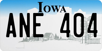 IA license plate ANE404