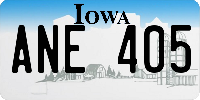 IA license plate ANE405