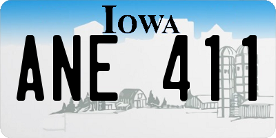 IA license plate ANE411