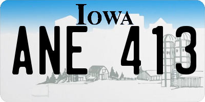 IA license plate ANE413