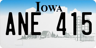 IA license plate ANE415