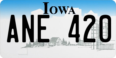 IA license plate ANE420