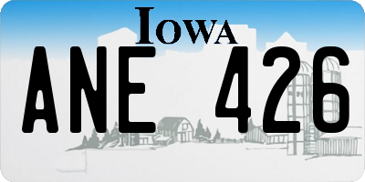IA license plate ANE426
