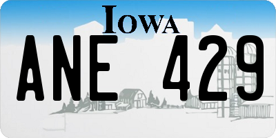 IA license plate ANE429