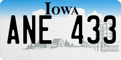 IA license plate ANE433