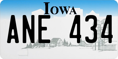 IA license plate ANE434