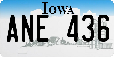 IA license plate ANE436