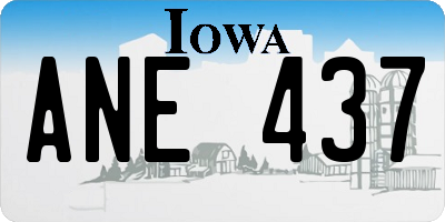 IA license plate ANE437
