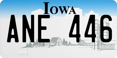 IA license plate ANE446