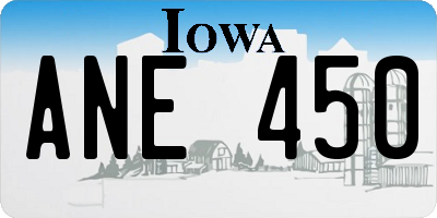 IA license plate ANE450