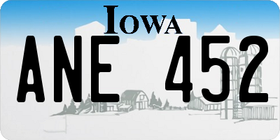 IA license plate ANE452