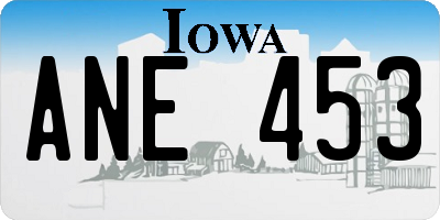 IA license plate ANE453
