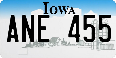 IA license plate ANE455