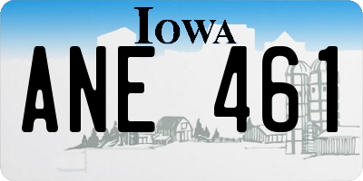 IA license plate ANE461
