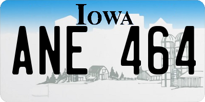 IA license plate ANE464