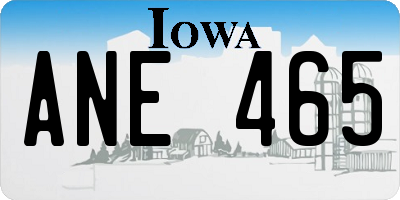 IA license plate ANE465