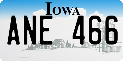 IA license plate ANE466