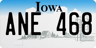 IA license plate ANE468