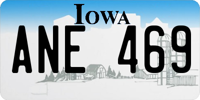 IA license plate ANE469