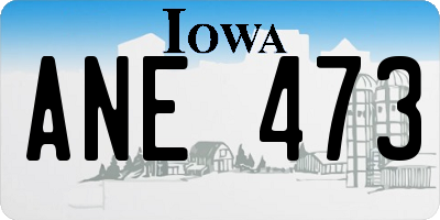 IA license plate ANE473