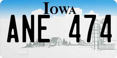 IA license plate ANE474